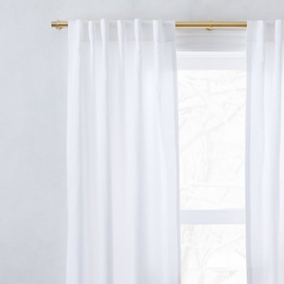 Belgian Flax Linen Curtain White west elm United Kingdom